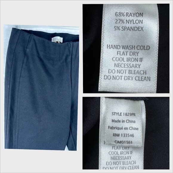 Ecru Womens Classic Black Pull-On Stretch Pants Sz Small Versatile Career Pants - Picture 9 of 11